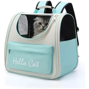 Mochila Hello Cat Para Mascotas Gatos Y Perros Suono Color Celeste