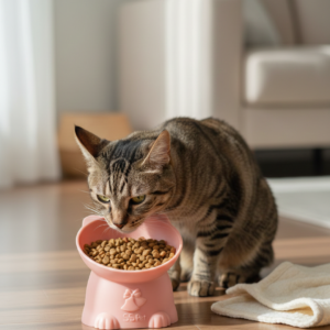 Comedero Bebedero Plato Alto Gato Mascota Elevado Inclinado