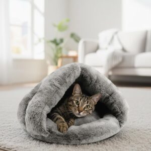 Cama Cucha De Peluche Para Gato Perro Mascota Cueva